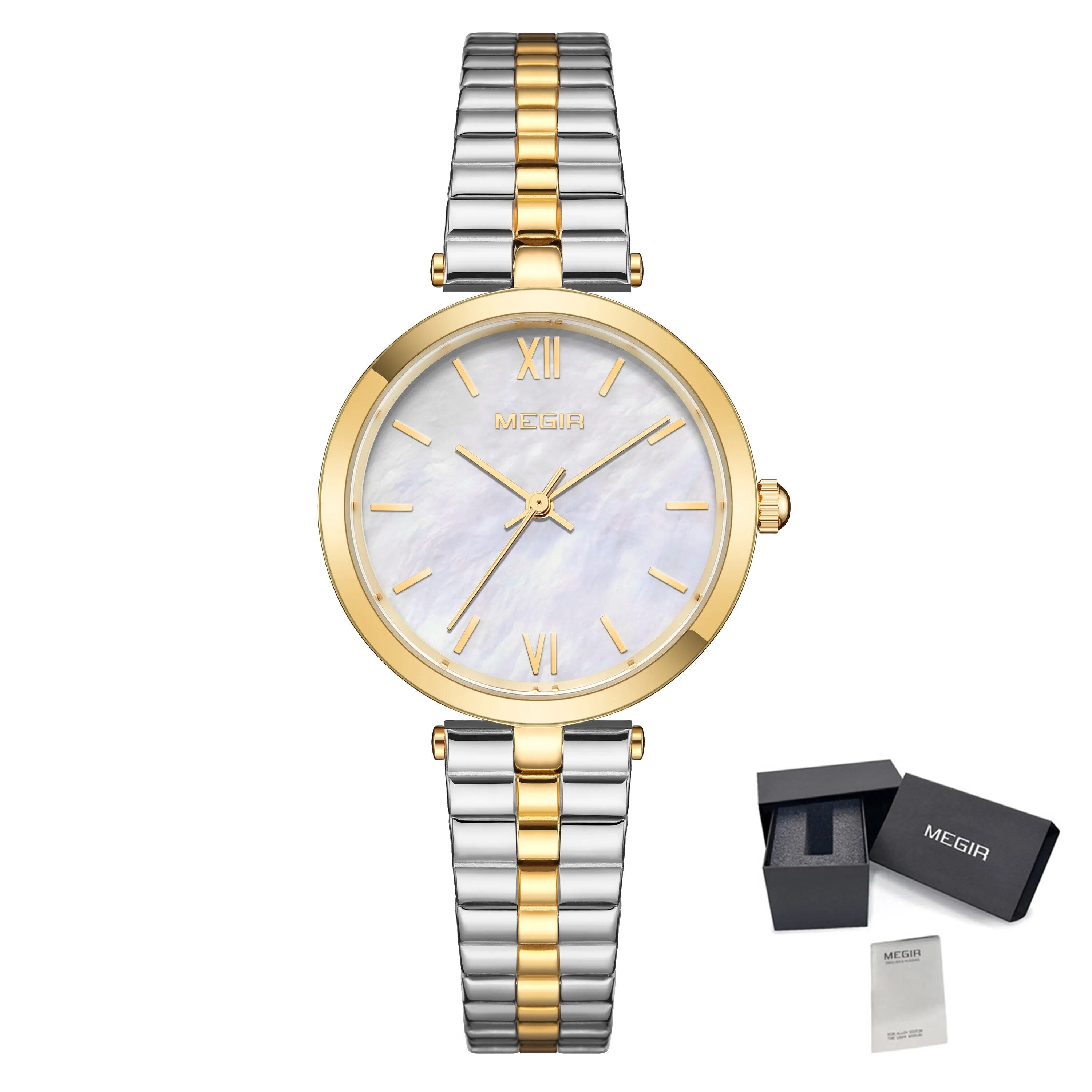 MEGIR Ladies Bracelet Watches Fashion Luxury Women's Casual Wrist Watch Steel Quartz Watch Dress Female Clock Reloj Mujer 85112