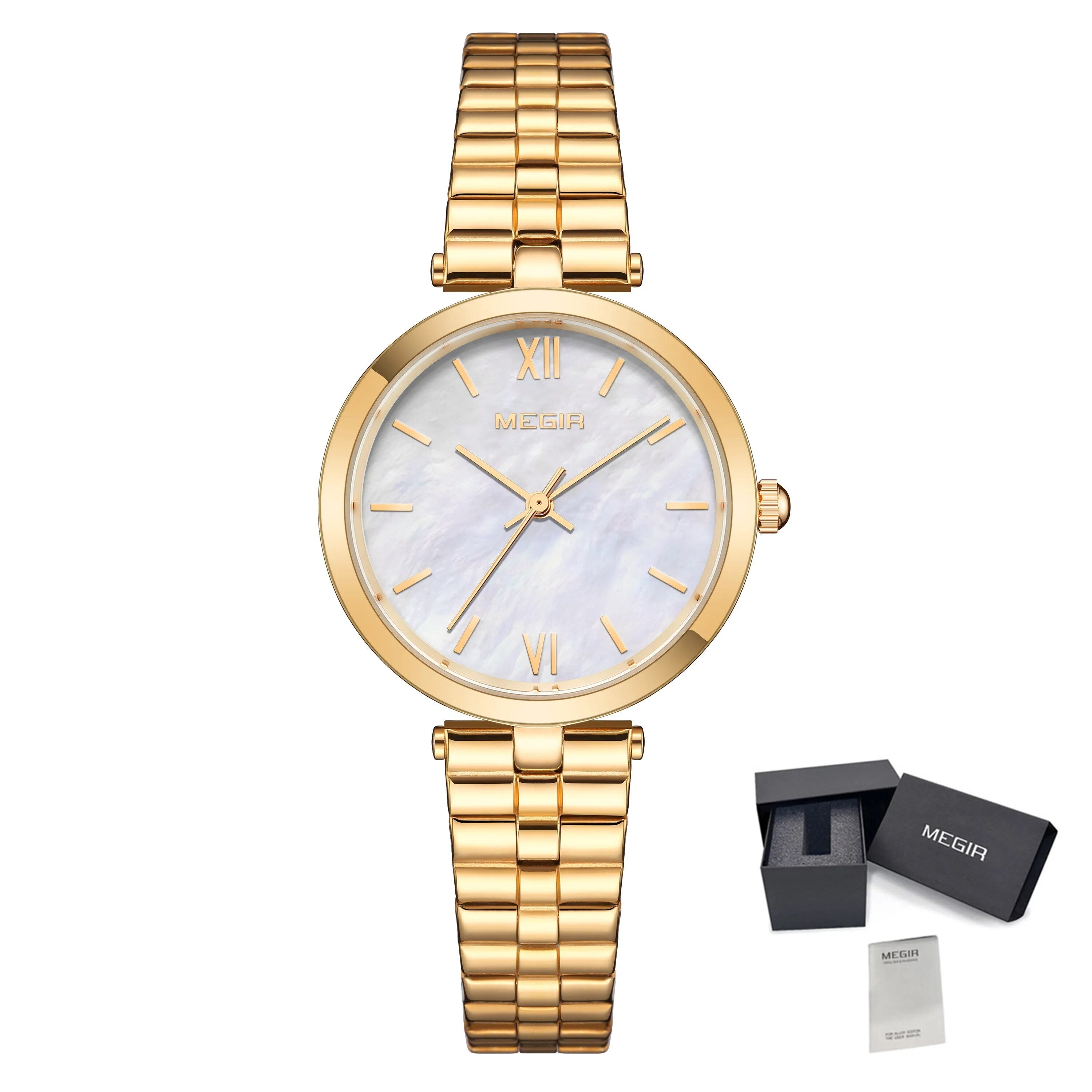 MEGIR Ladies Bracelet Watches Fashion Luxury Women's Casual Wrist Watch Steel Quartz Watch Dress Female Clock Reloj Mujer 85112