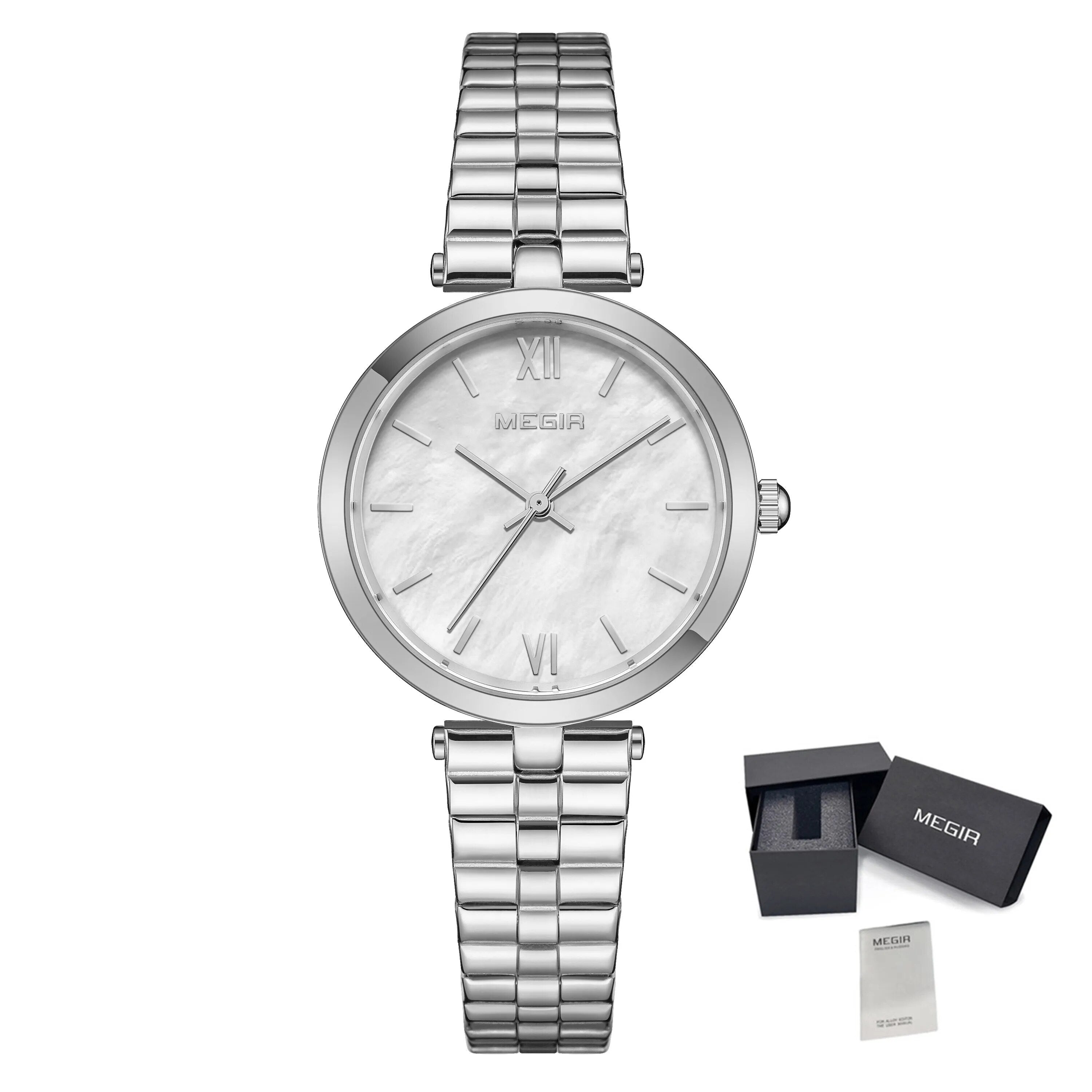 MEGIR Ladies Bracelet Watches Fashion Luxury Women's Casual Wrist Watch Steel Quartz Watch Dress Female Clock Reloj Mujer 85112