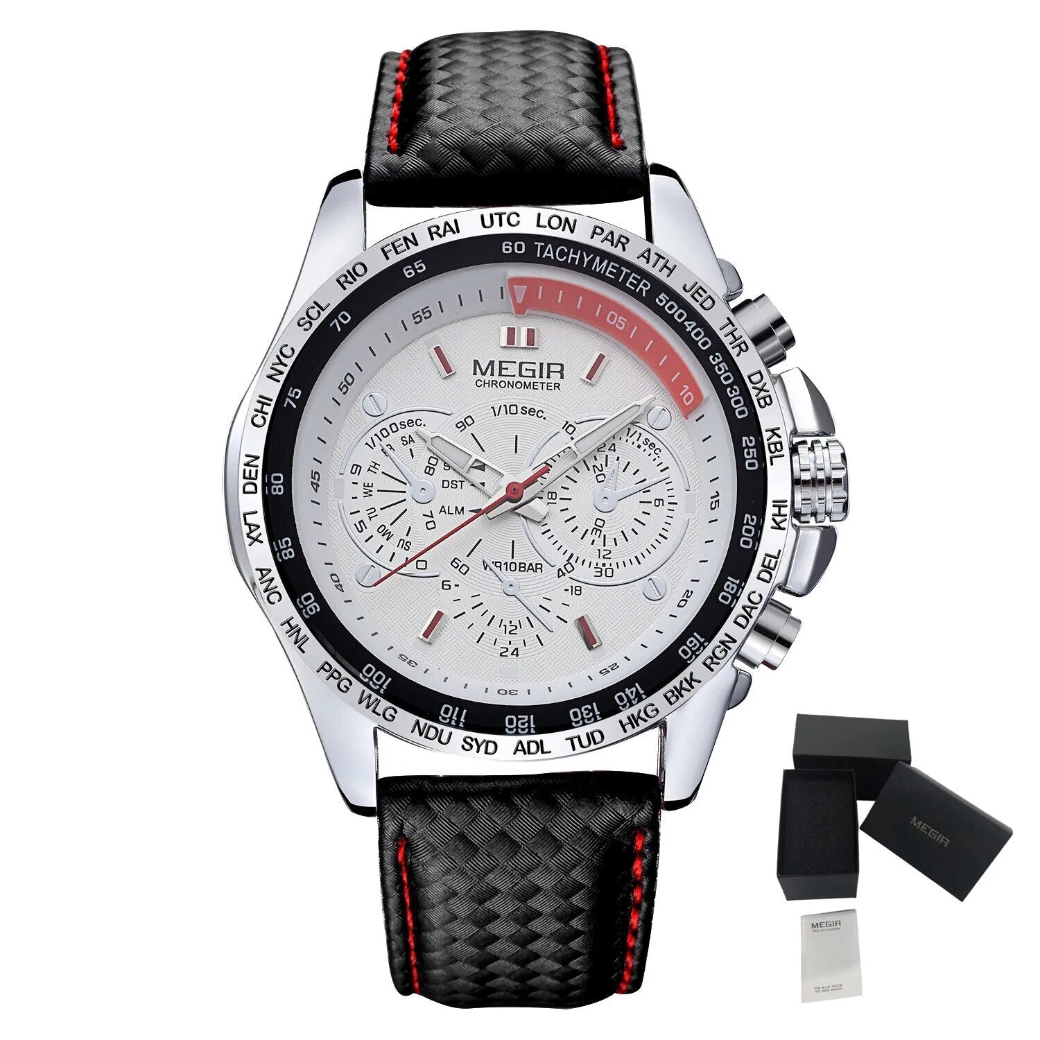 MEGIR Men's Original Sport Watches Leather Strap Quartz Military Waterproof Wristwatch Male Clock Reloj Hombre