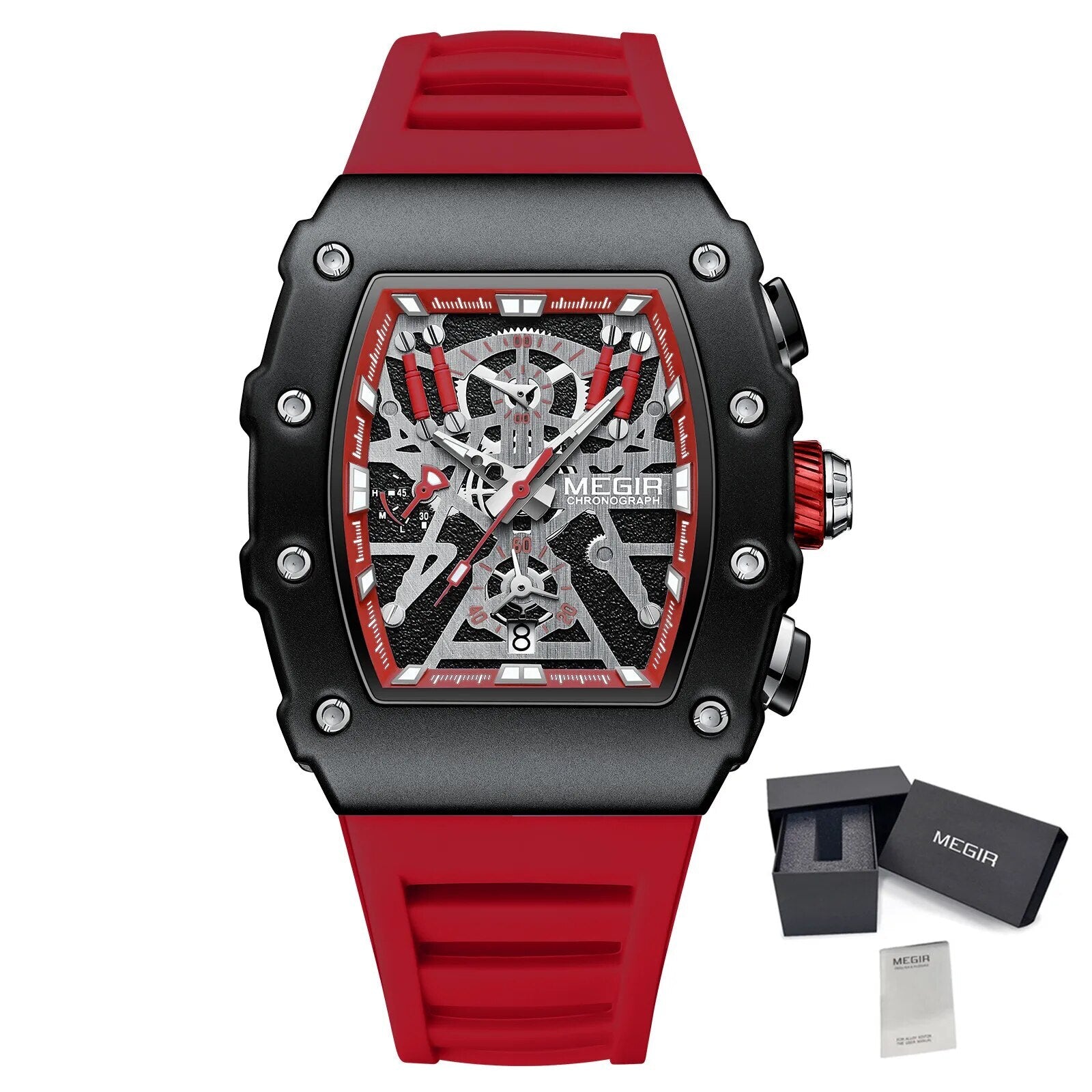 MEGIR Luxury Outdoor Sport Wristwatch for Mens Silicone Waterproof Watches Quartz Wrist Watch Male Clock Military Watch 2218