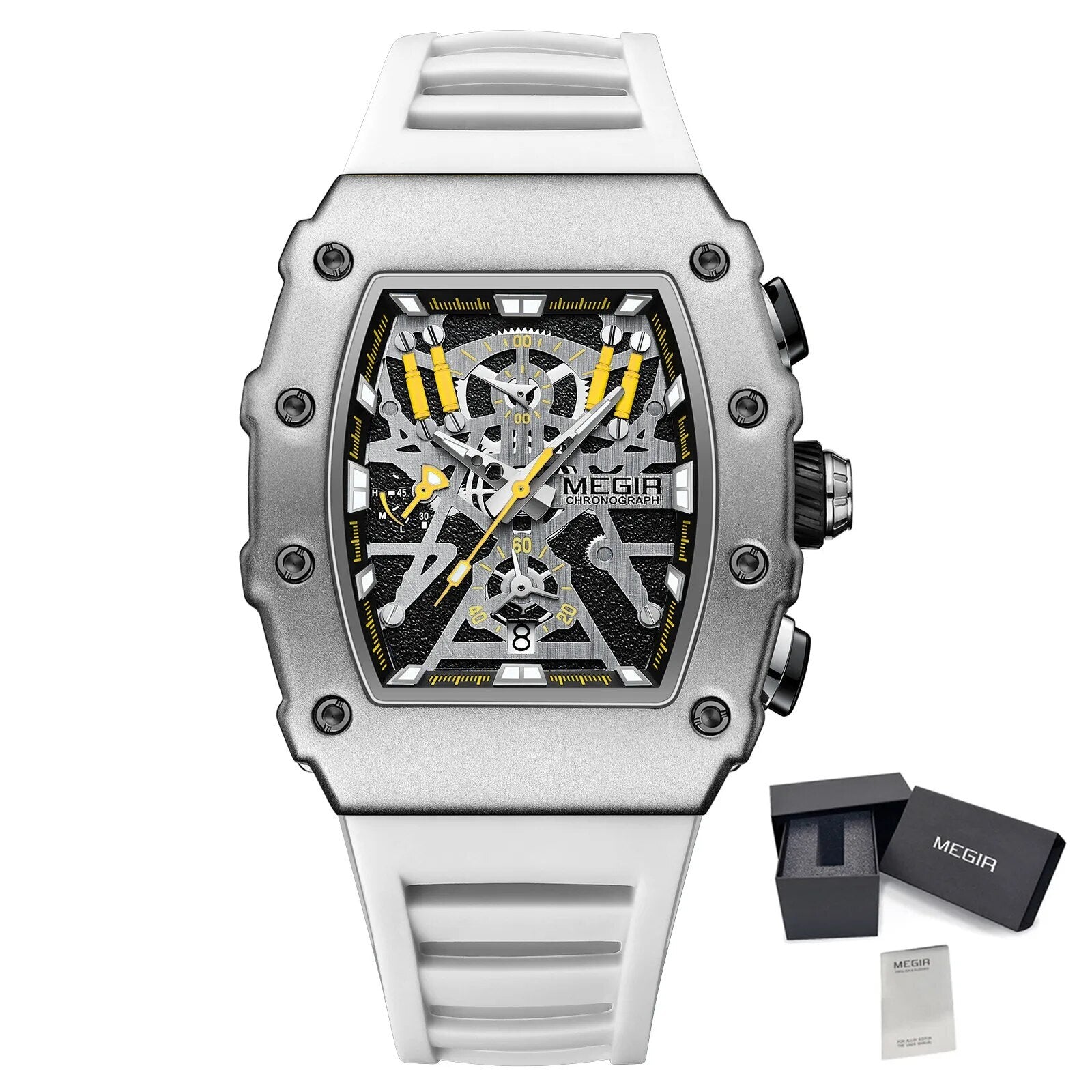 MEGIR Luxury Outdoor Sport Wristwatch for Mens Silicone Waterproof Watches Quartz Wrist Watch Male Clock Military Watch 2218