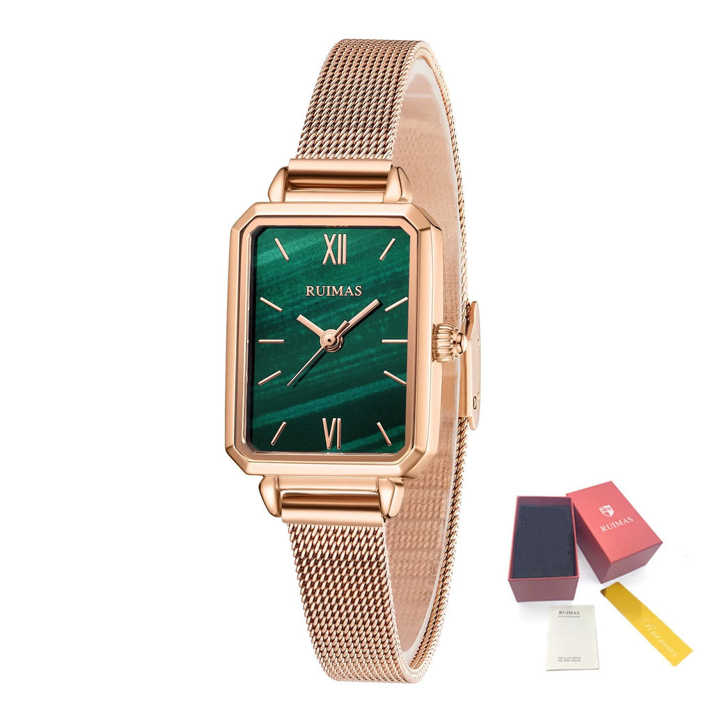 RUIMAS Luxury Ladies Watch Steel Strap Women Bracelet Clocks Leather Band Famale Wristwatch Dress Watches Reloj Mujer 329