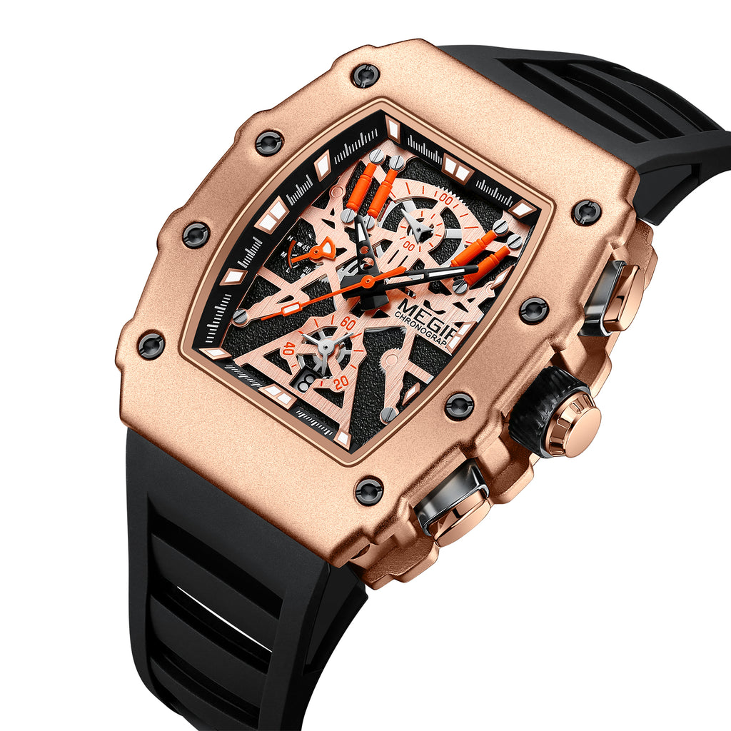 MEGIR Luxury Outdoor Sport Wristwatch for Mens Silicone Waterproof Watches Quartz Wrist Watch Male Clock Military Watch 2218