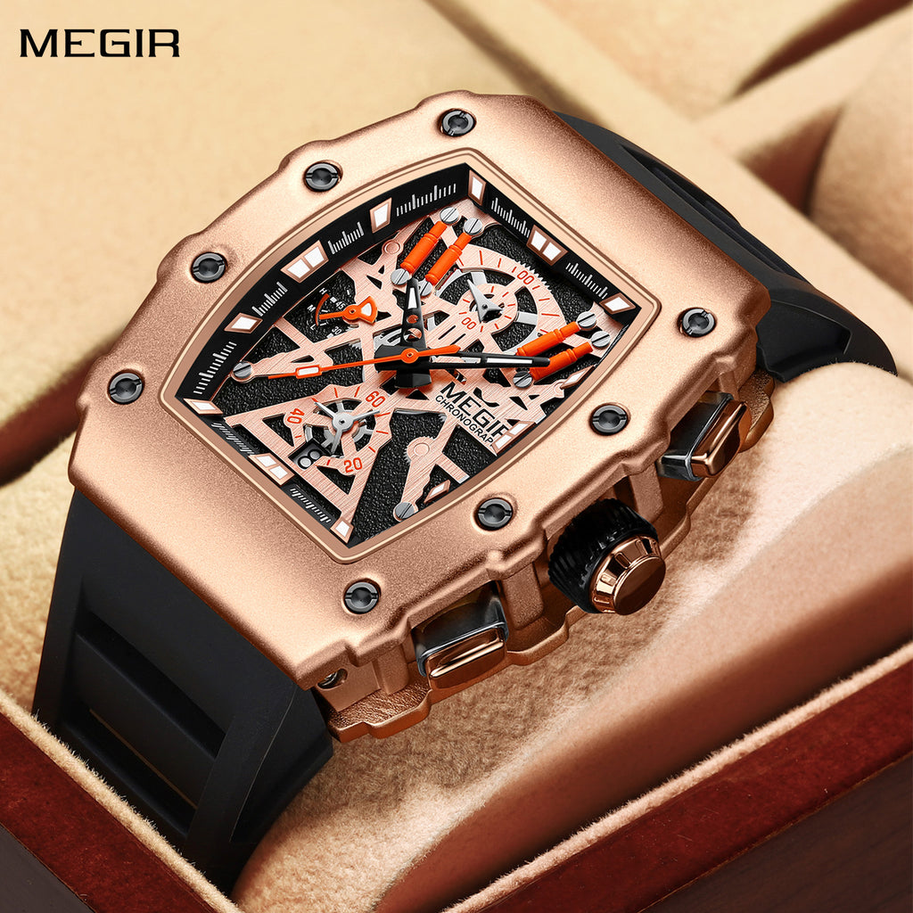 MEGIR Luxury Outdoor Sport Wristwatch for Mens Silicone Waterproof Watches Quartz Wrist Watch Male Clock Military Watch 2218