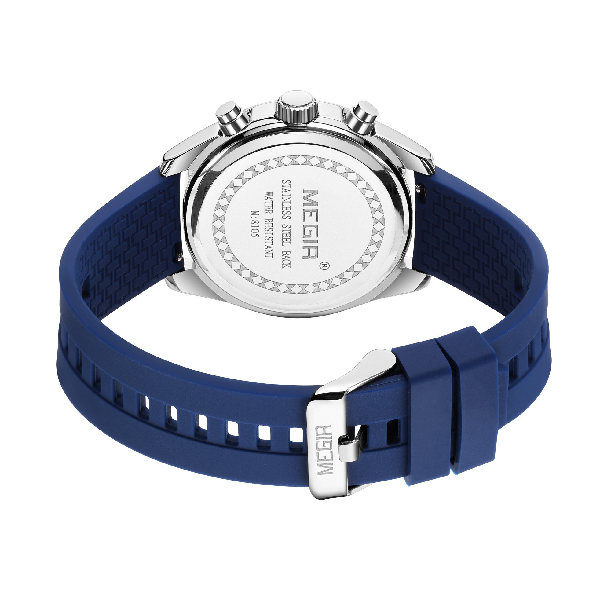 MEGIR Analog Quartz Wrist Watch Chronograph Luminous Business Sport Watches with Silicone Strap Calendar Man Clock reloj hombre