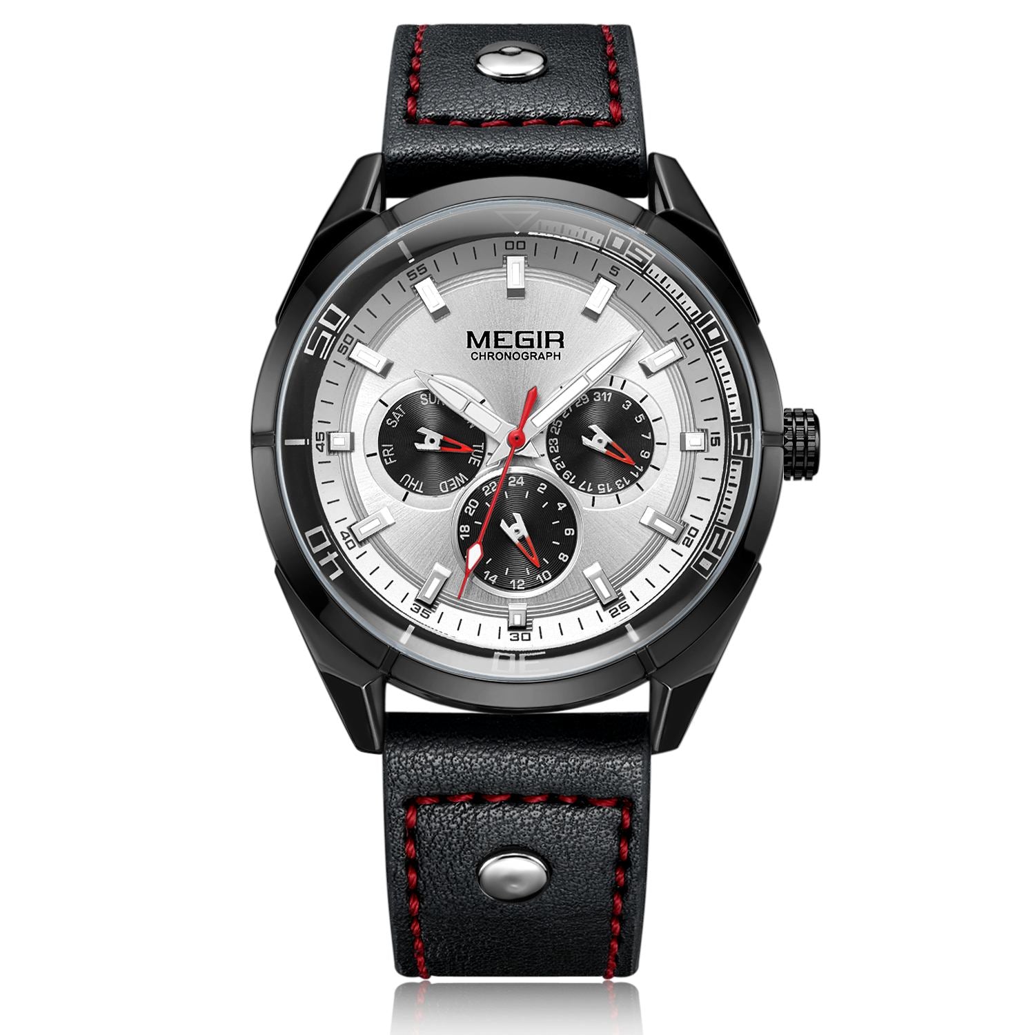 MEGIR Brand Quartz Men Watch Relogio Masculino Leather Strap Military Business Wrist Watches Men Clock Hour Time Man Chronograph