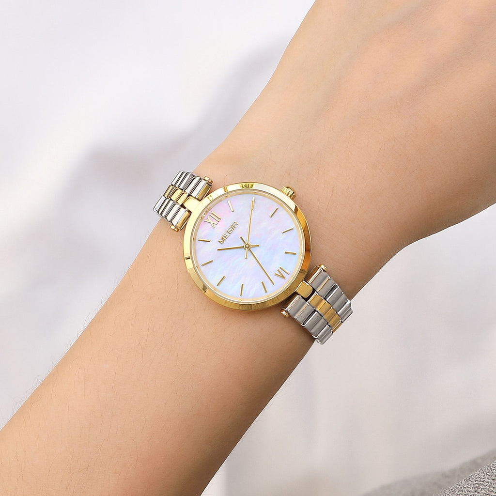 MEGIR Ladies Bracelet Watches Fashion Luxury Women's Casual Wrist Watch Steel Quartz Watch Dress Female Clock Reloj Mujer 85112