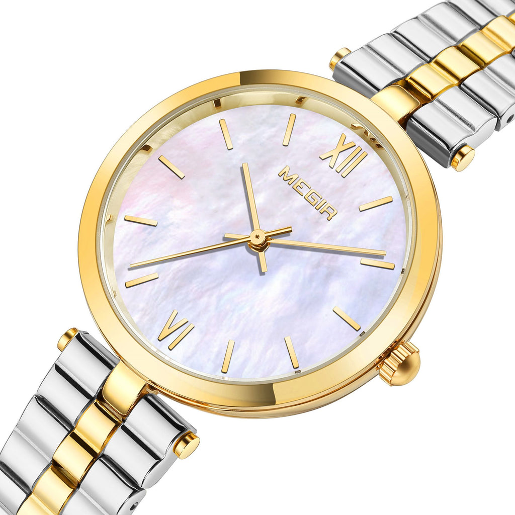 MEGIR Ladies Bracelet Watches Fashion Luxury Women's Casual Wrist Watch Steel Quartz Watch Dress Female Clock Reloj Mujer 85112