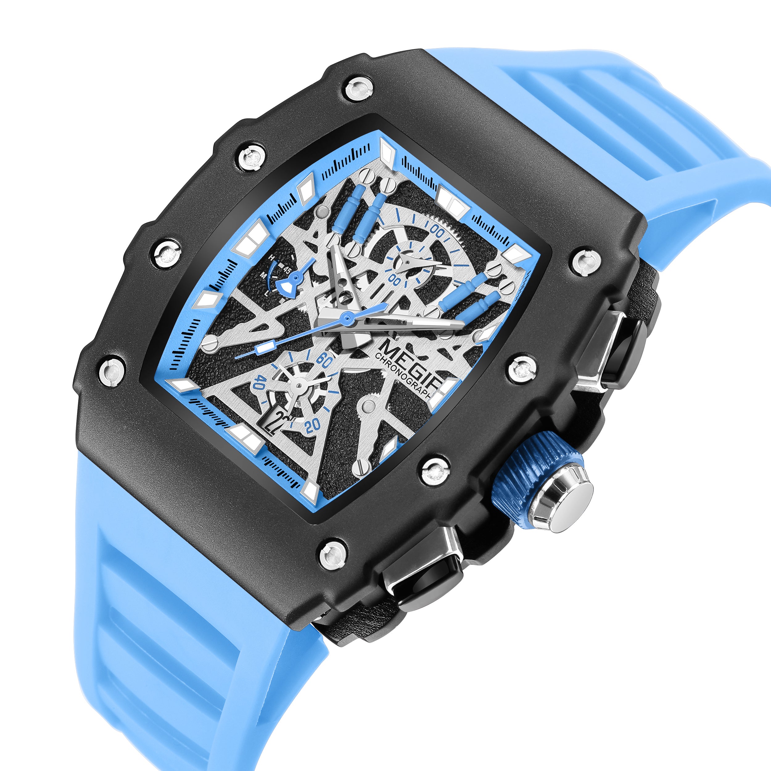 MEGIR Luxury Outdoor Sport Wristwatch for Mens Silicone Waterproof Watches Quartz Wrist Watch Male Clock Military Watch 2218