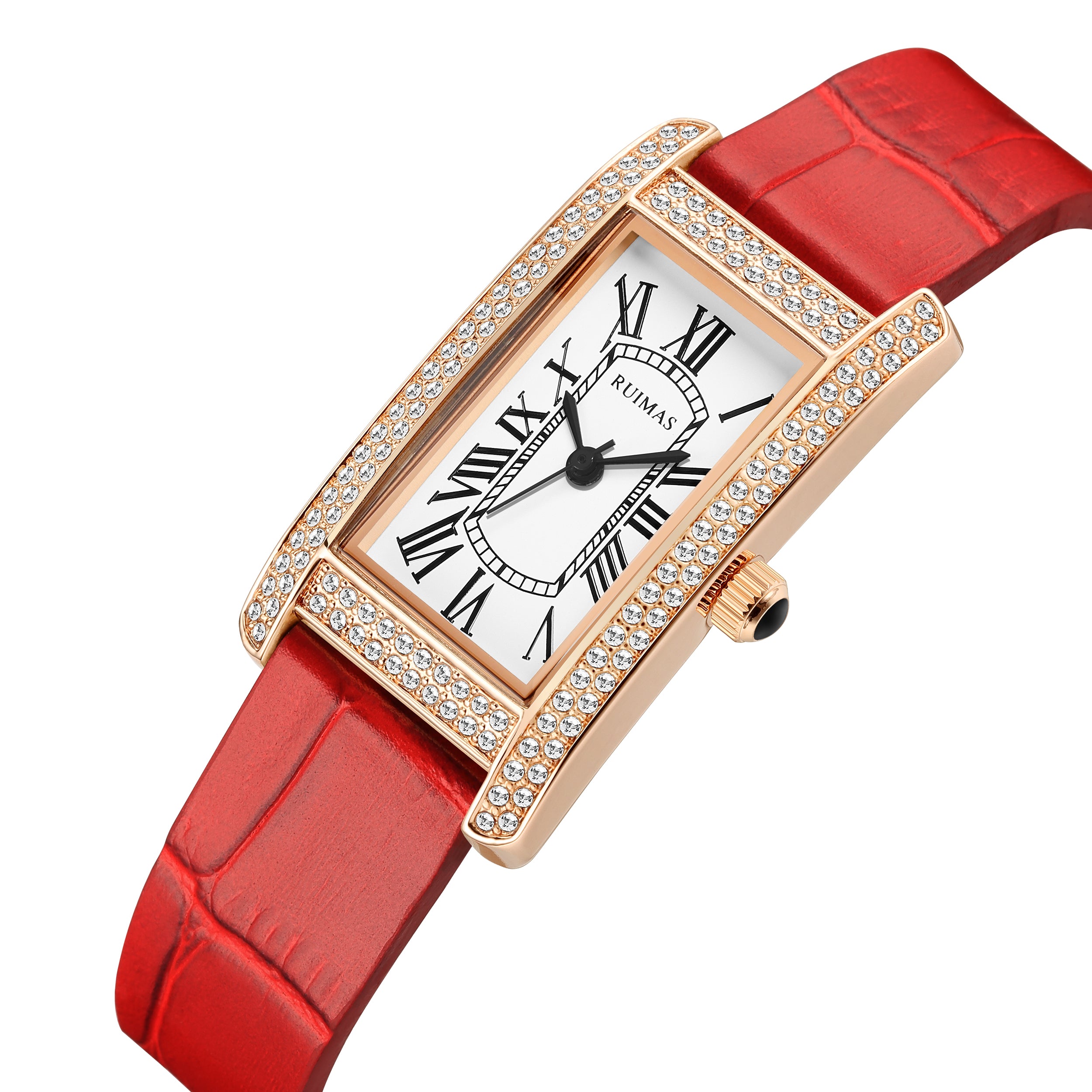 RUIMAS Brand Wrist Watches For Women Square Rose Gold WristWatch Fashion Luxury Leather Female Casual Ladies Quartz Watch Clock