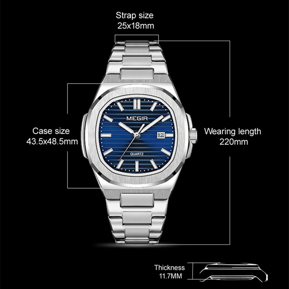 MEGIR Luxury Brand Men Business Watches Waterproof Male Clock Stainless Steel Luminous Quartz Sports Wristwatch Montre Femme 1084