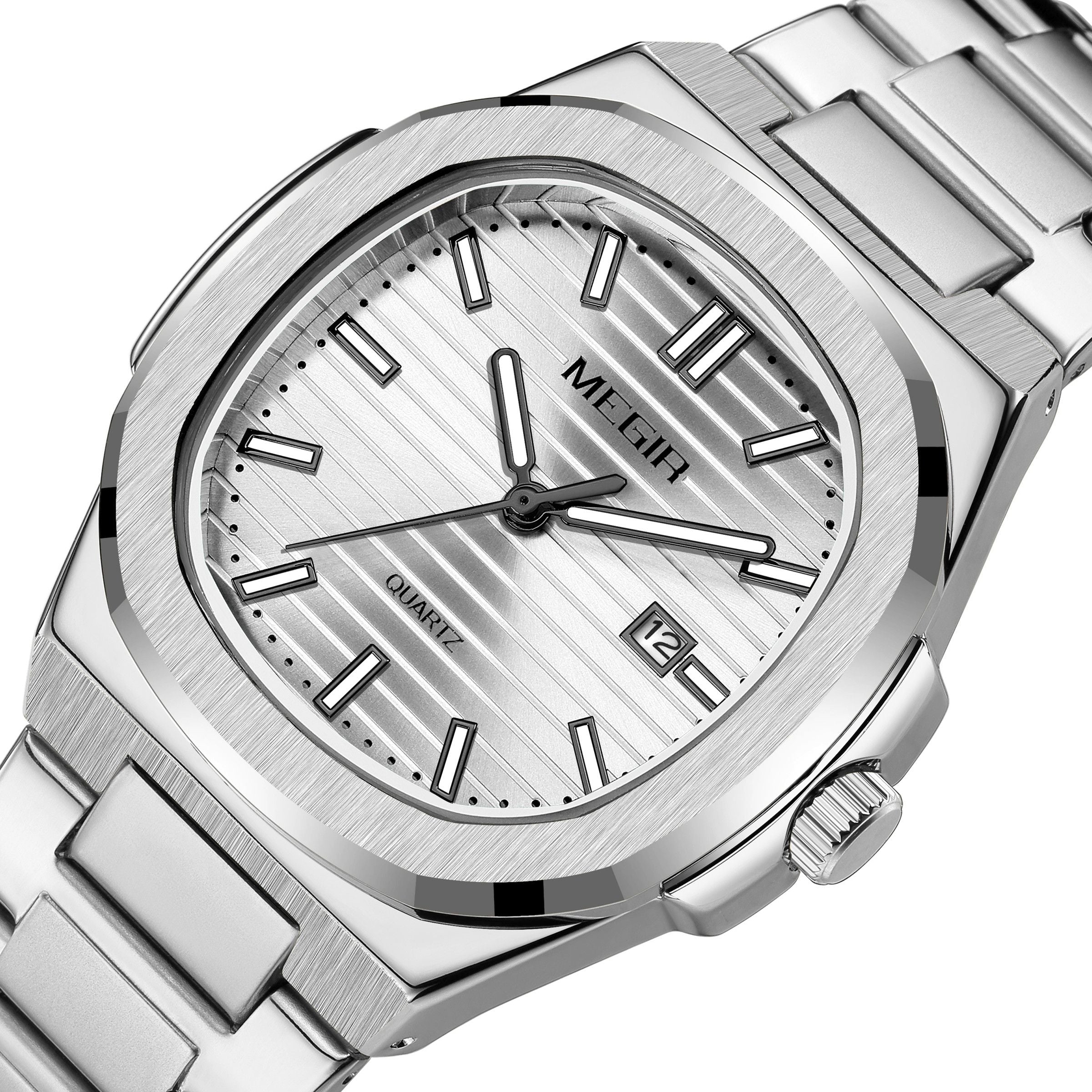 MEGIR Luxury Brand Men Business Watches Waterproof Male Clock Stainless Steel Luminous Quartz Sports Wristwatch Montre Femme 1084