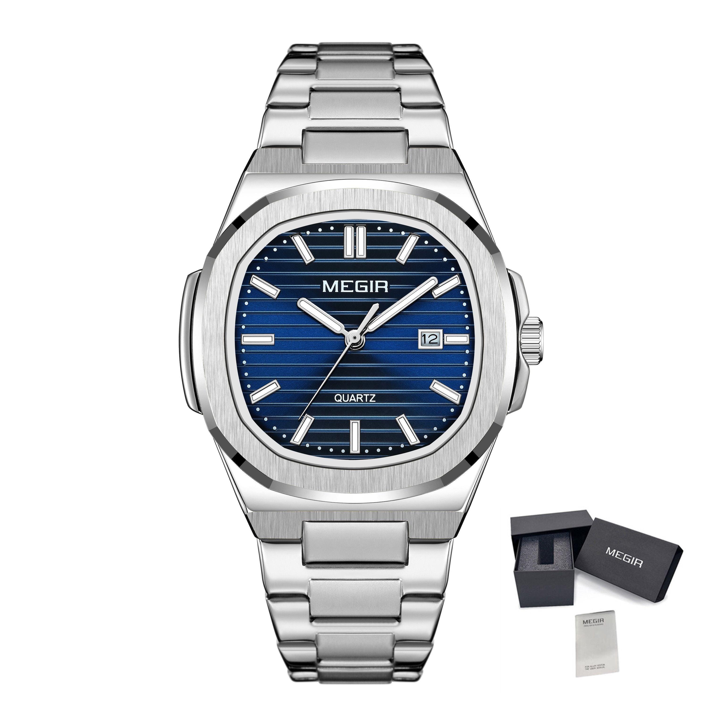 MEGIR Luxury Brand Men Business Watches Waterproof Male Clock Stainless Steel Luminous Quartz Sports Wristwatch Montre Femme 1084