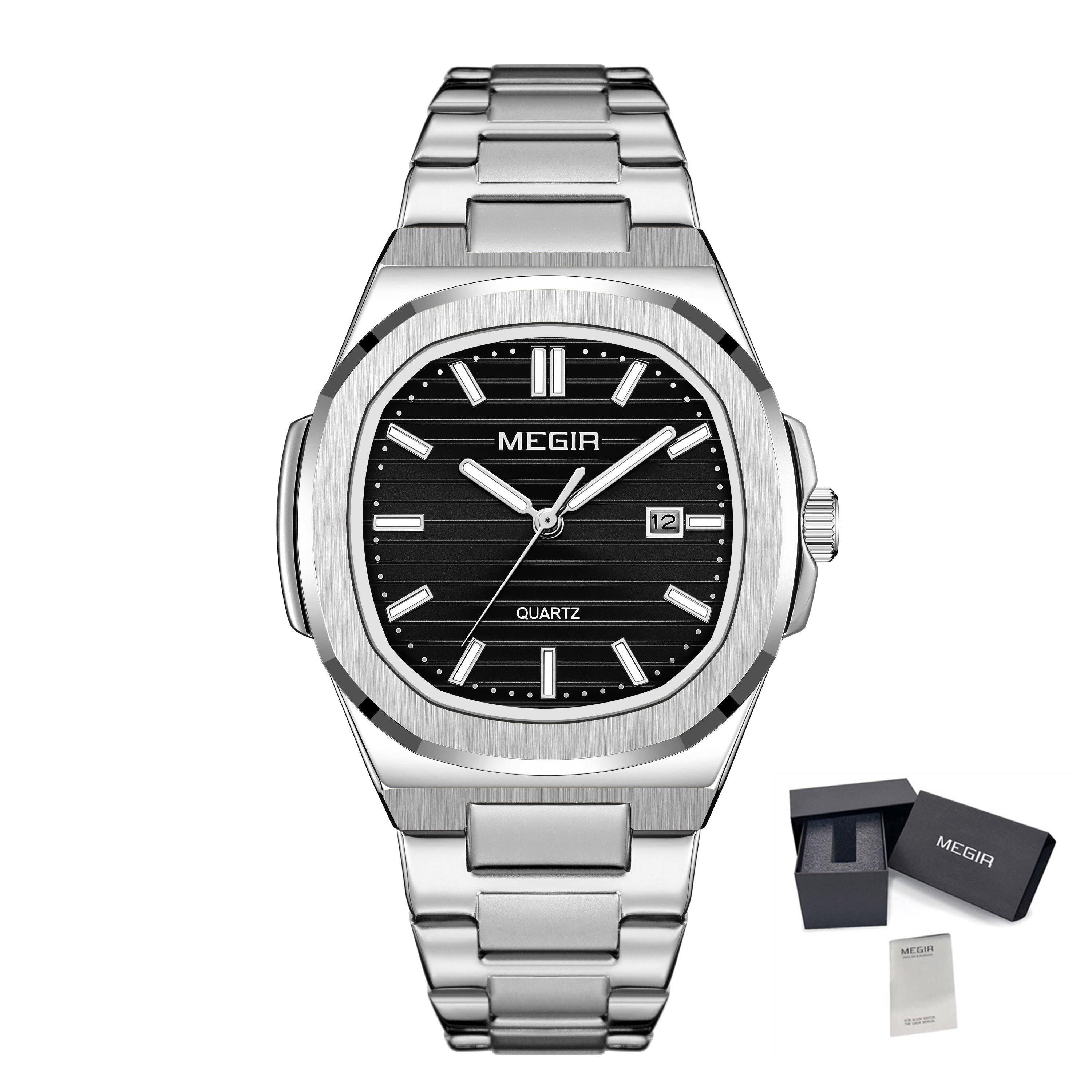 MEGIR Luxury Brand Men Business Watches Waterproof Male Clock Stainless Steel Luminous Quartz Sports Wristwatch Montre Femme 1084