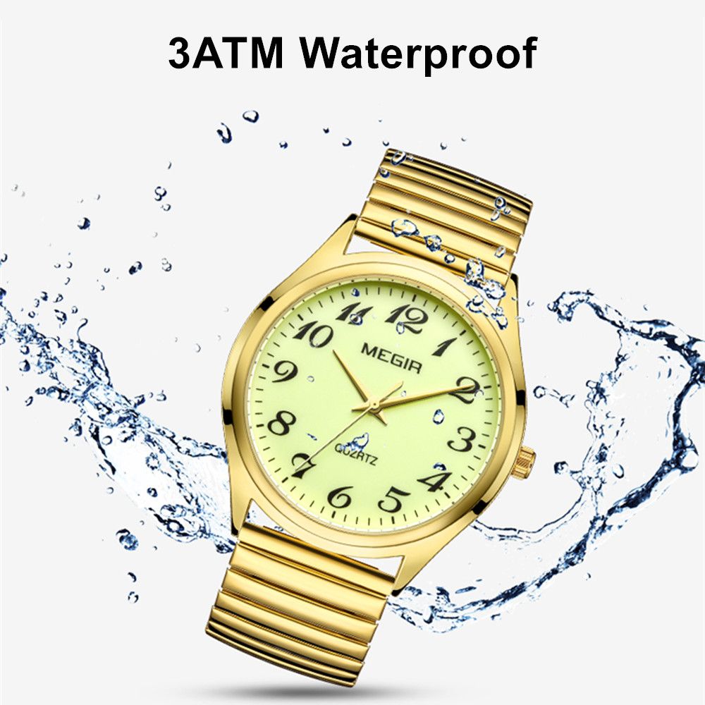 MEGIR Luxury Couple Watches Waterproof Quartz Watch for Lover Stainless Steel Men Women Wristwatches Clock Relogio Masculino 1088