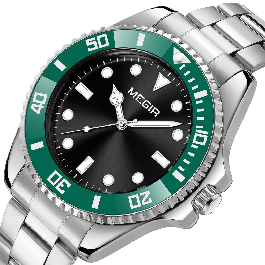 MEGIR Luxury Men's Business Wristwatches Waterproof Stainless Steel Strap Male Quartz Military Watches Clock Reloj Hombre 1090