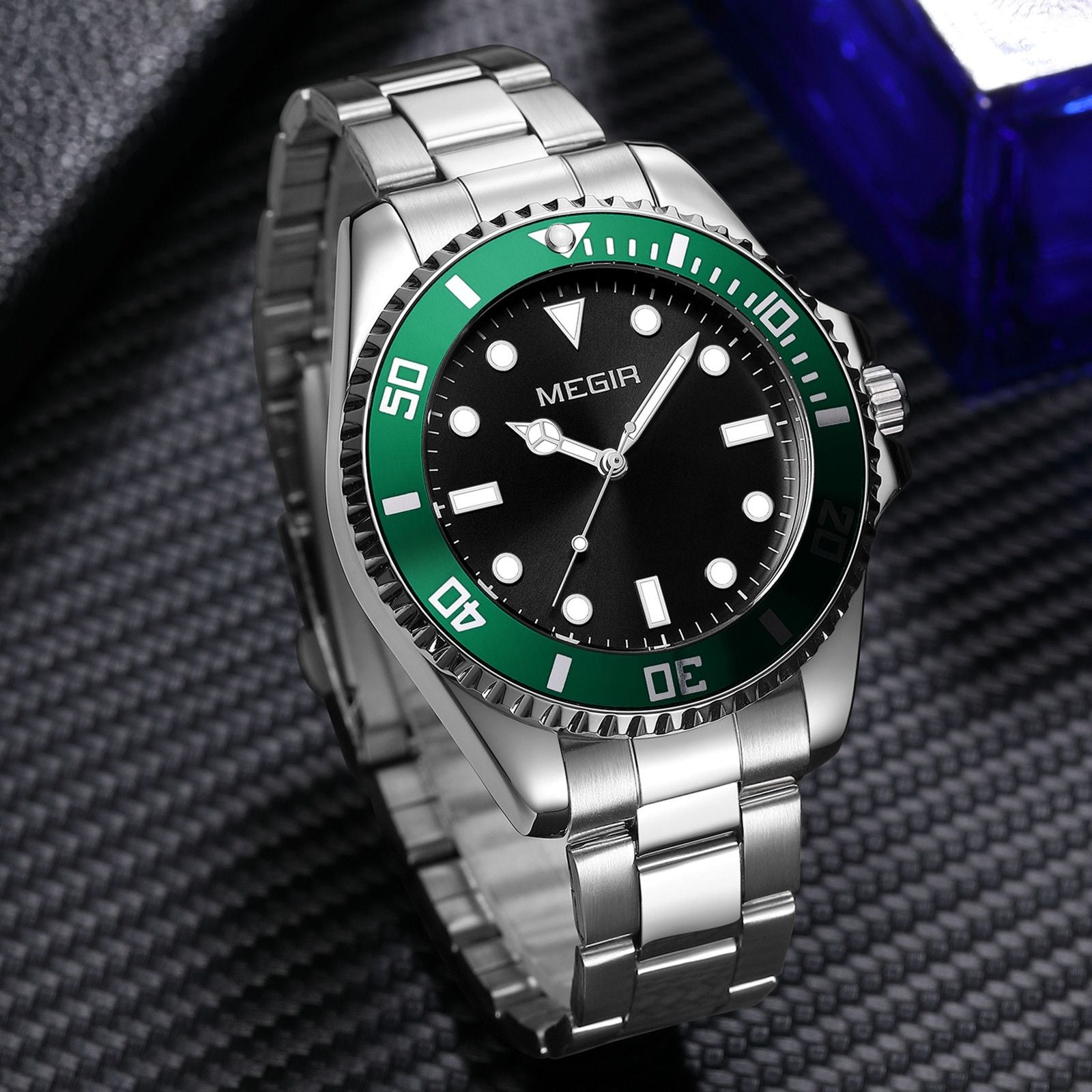 MEGIR Luxury Men's Business Wristwatches Waterproof Stainless Steel Strap Male Quartz Military Watches Clock Reloj Hombre 1090