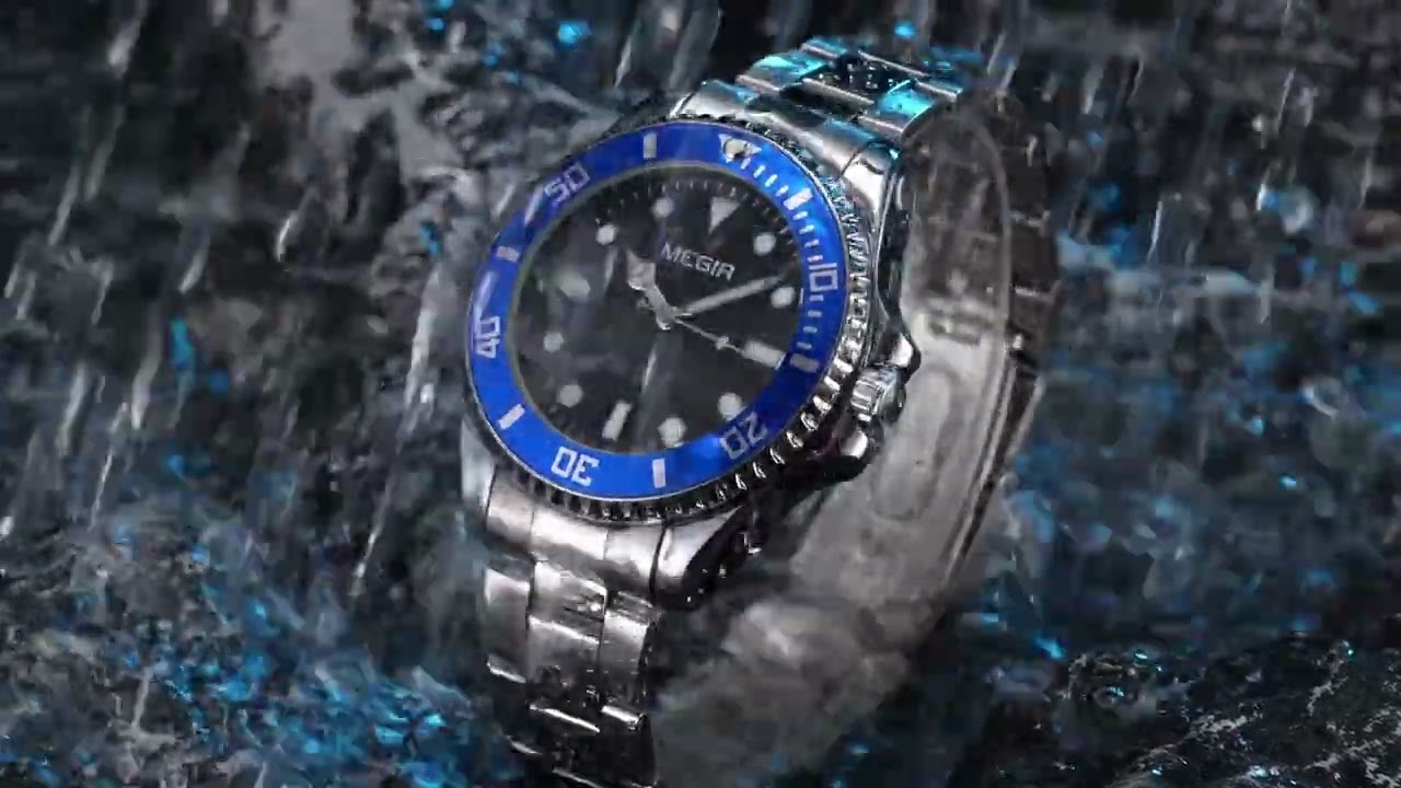 MEGIR Luxury Men's Business Wristwatches Waterproof Stainless Steel Strap Male Quartz Military Watches Clock Reloj Hombre 1090