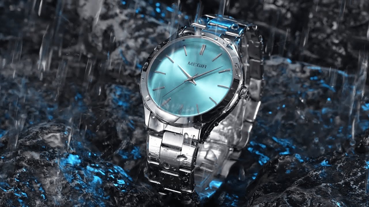 MEGIR Luxury Design Quartz Watch for Men Waterproof Business Full Black Stainless Steel Strap Wrist Watches Reloj Hombre 1096