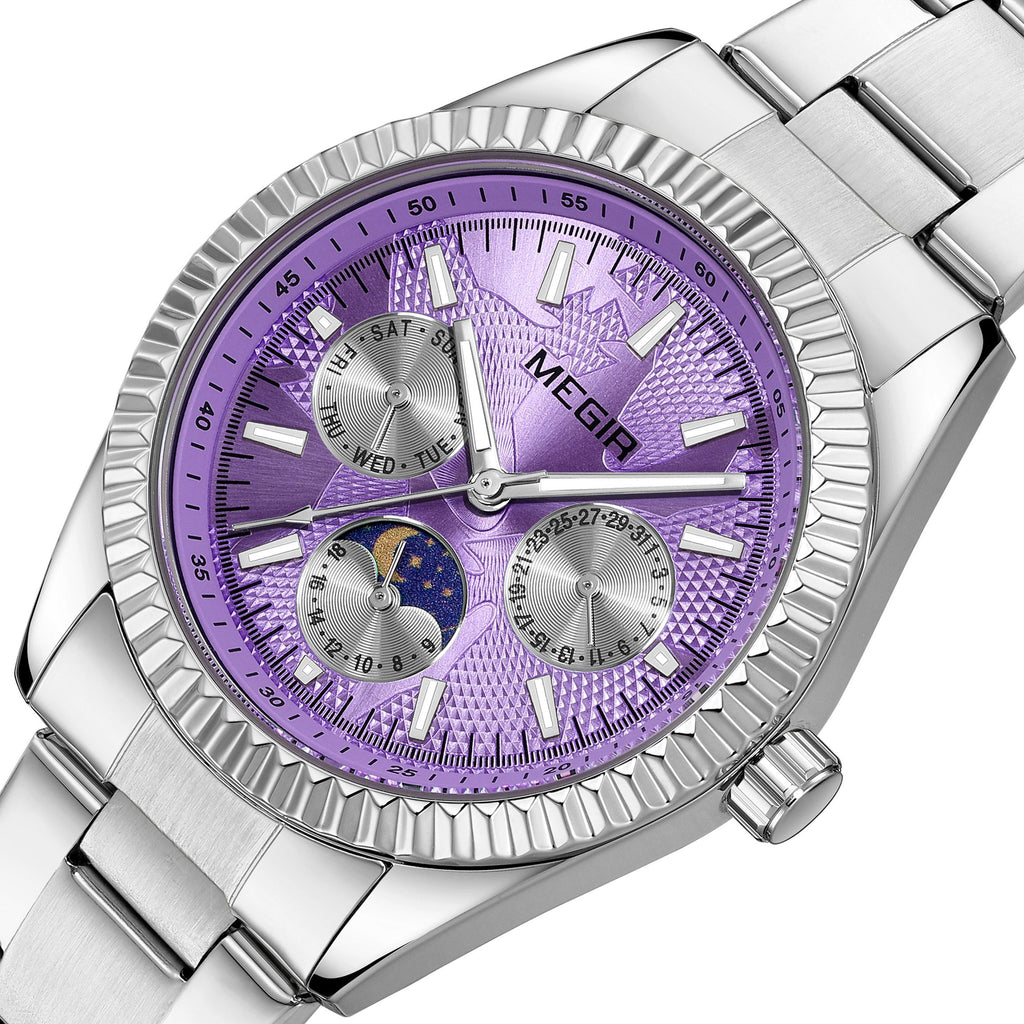 MEGIR Business Men Watch Waterproof Luminous Man Casual Quartz Wristwatch Clock Calendar Week Display Relogio Masculino 1102