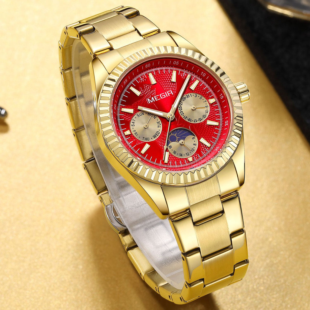 MEGIR Business Men Watch Waterproof Luminous Man Casual Quartz Wristwatch Clock Calendar Week Display Relogio Masculino 1102