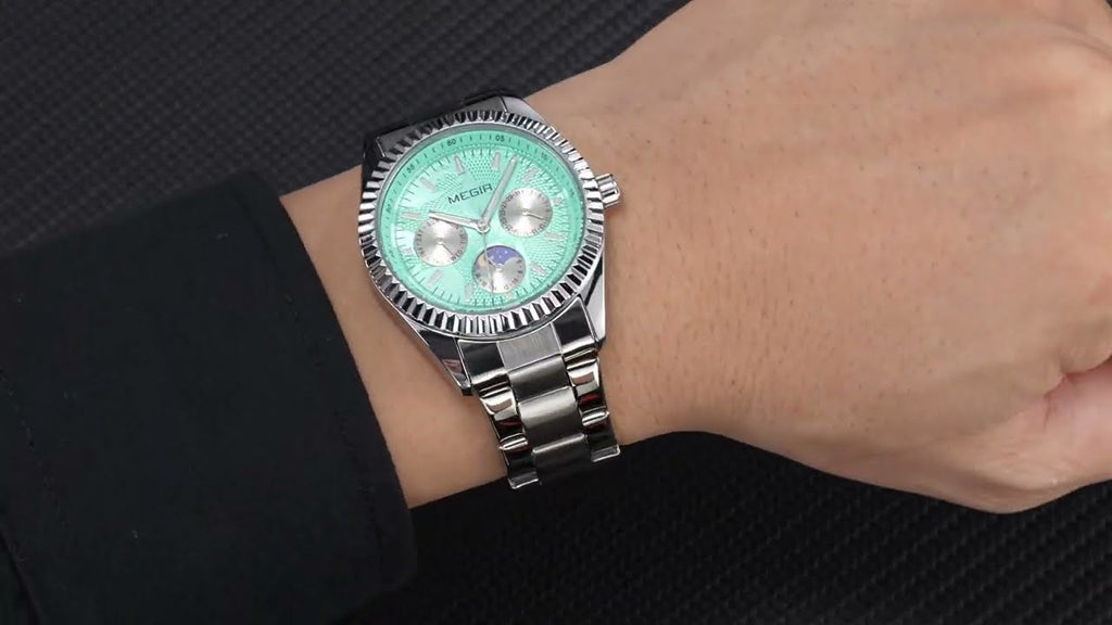 MEGIR Business Men Watch Waterproof Luminous Man Casual Quartz Wristwatch Clock Calendar Week Display Relogio Masculino 1102