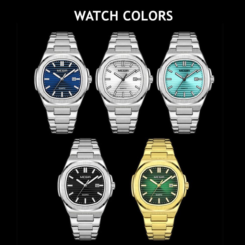 MEGIR Luxury Brand Men Business Watches Waterproof Male Clock Stainless Steel Luminous Quartz Sports Wristwatch Montre Femme 1084
