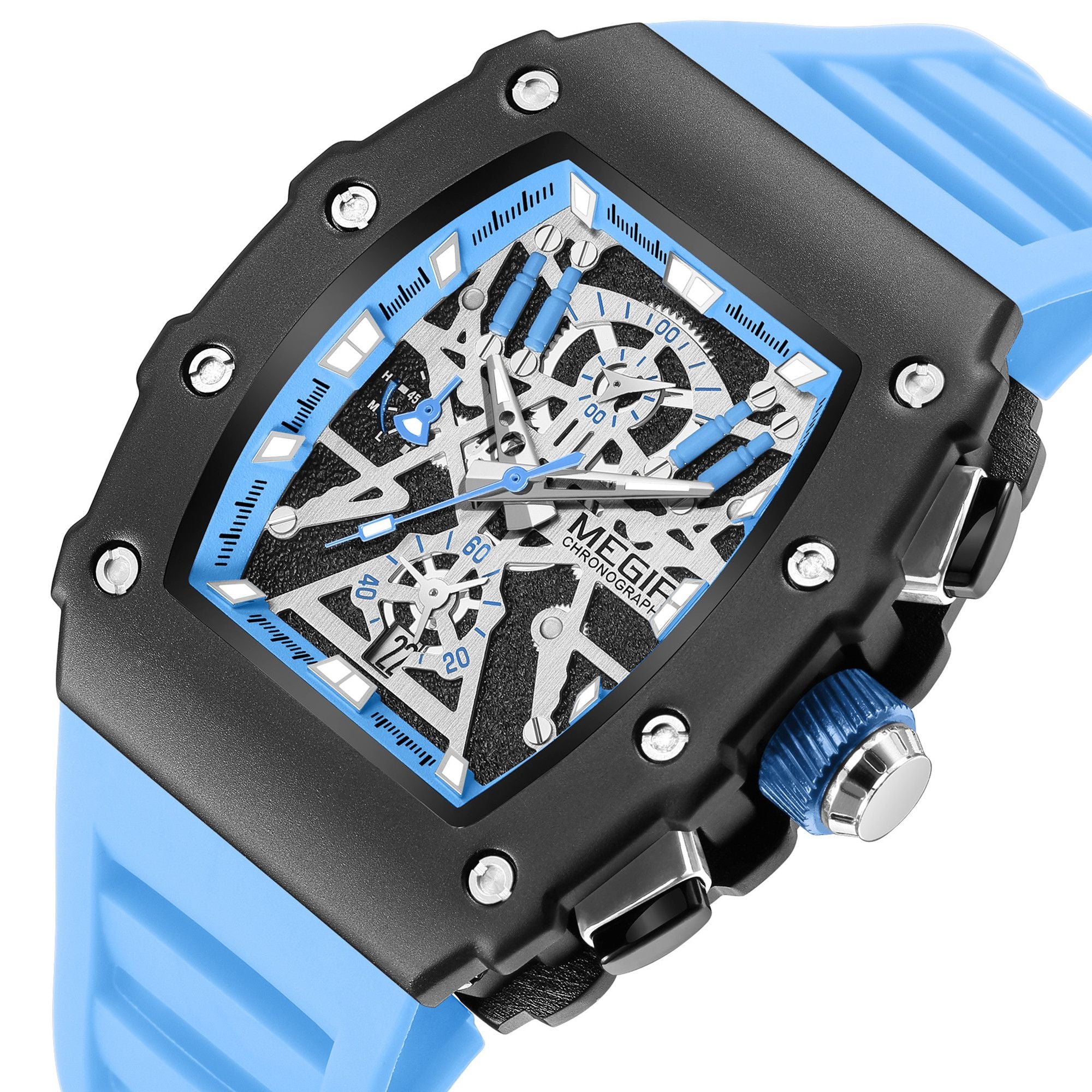 MEGIR Luxury Outdoor Sport Wristwatch for Mens Silicone Waterproof Watches Quartz Wrist Watch Male Clock Military Watch 2218