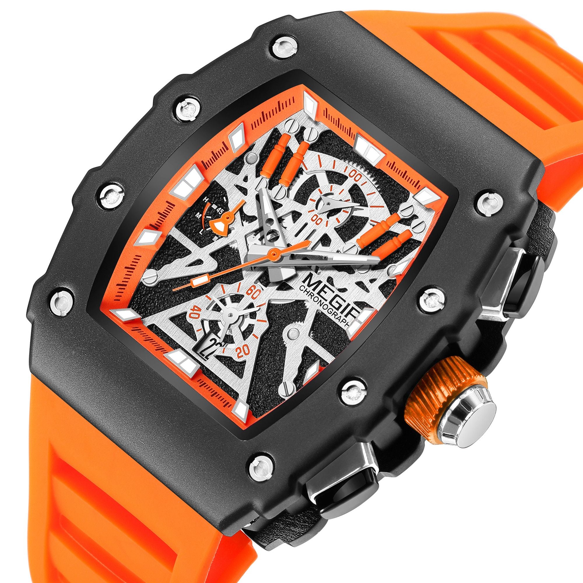 MEGIR Luxury Outdoor Sport Wristwatch for Mens Silicone Waterproof Watches Quartz Wrist Watch Male Clock Military Watch 2218