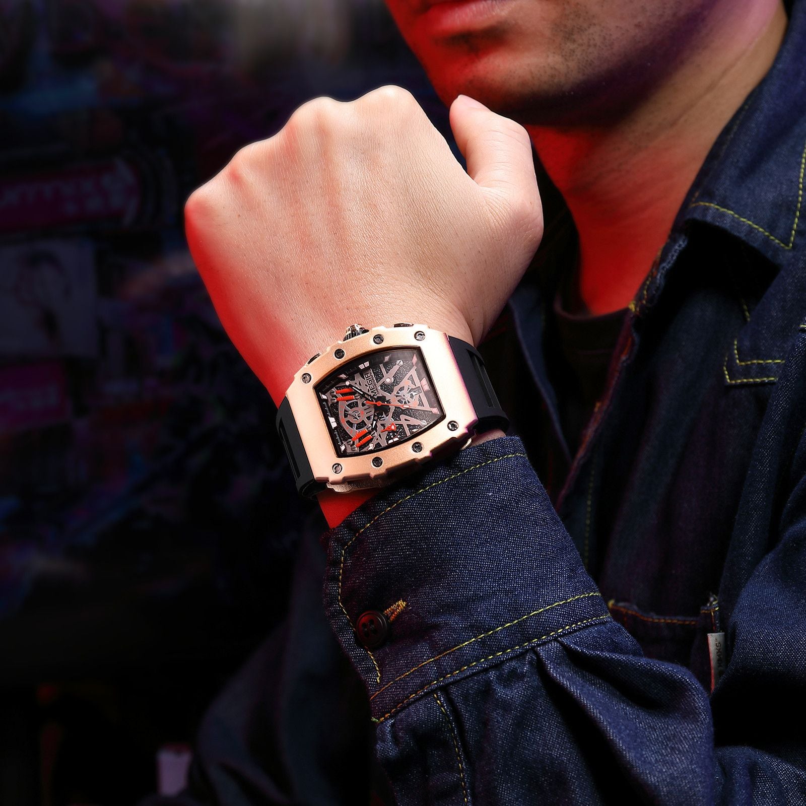 MEGIR Luxury Outdoor Sport Wristwatch for Mens Silicone Waterproof Watches Quartz Wrist Watch Male Clock Military Watch 2218