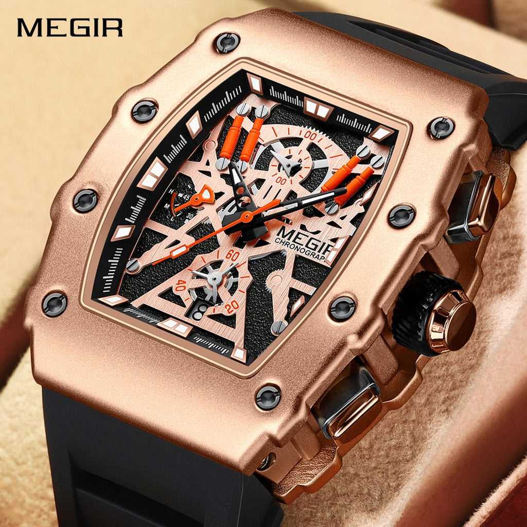 MEGIR Luxury Outdoor Sport Wristwatch for Mens Silicone Waterproof Watches Quartz Wrist Watch Male Clock Military Watch 2218