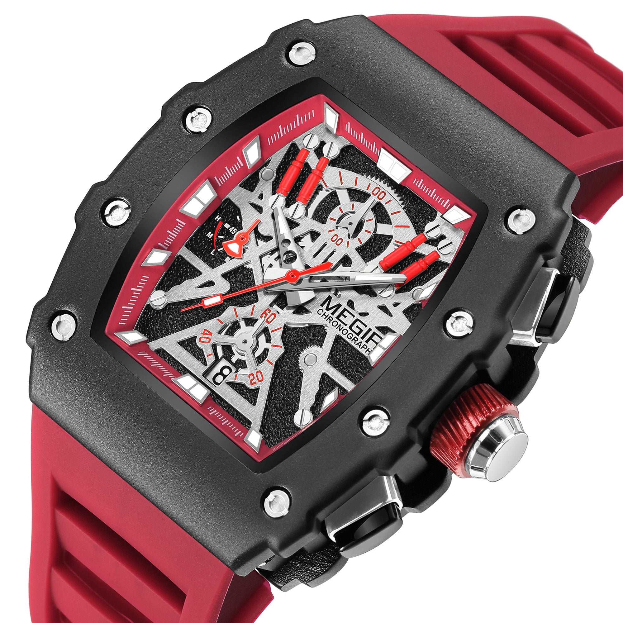 MEGIR Luxury Outdoor Sport Wristwatch for Mens Silicone Waterproof Watches Quartz Wrist Watch Male Clock Military Watch 2218