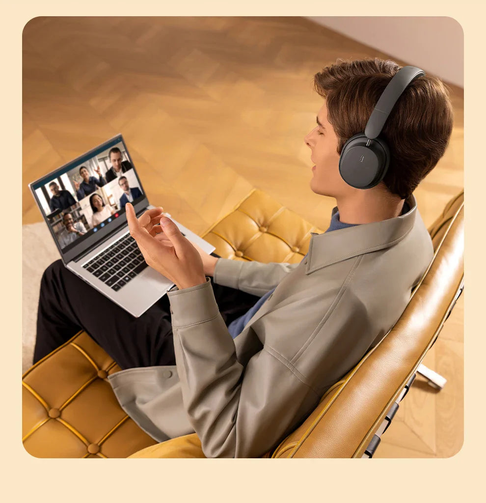 NNEOBA Wireless Over-Ear Headphones 3D Spatial Audio Gray