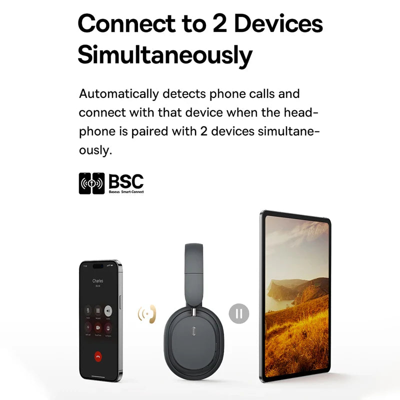 NNEOBA Wireless Over-Ear Headphones 3D Spatial Audio Gray