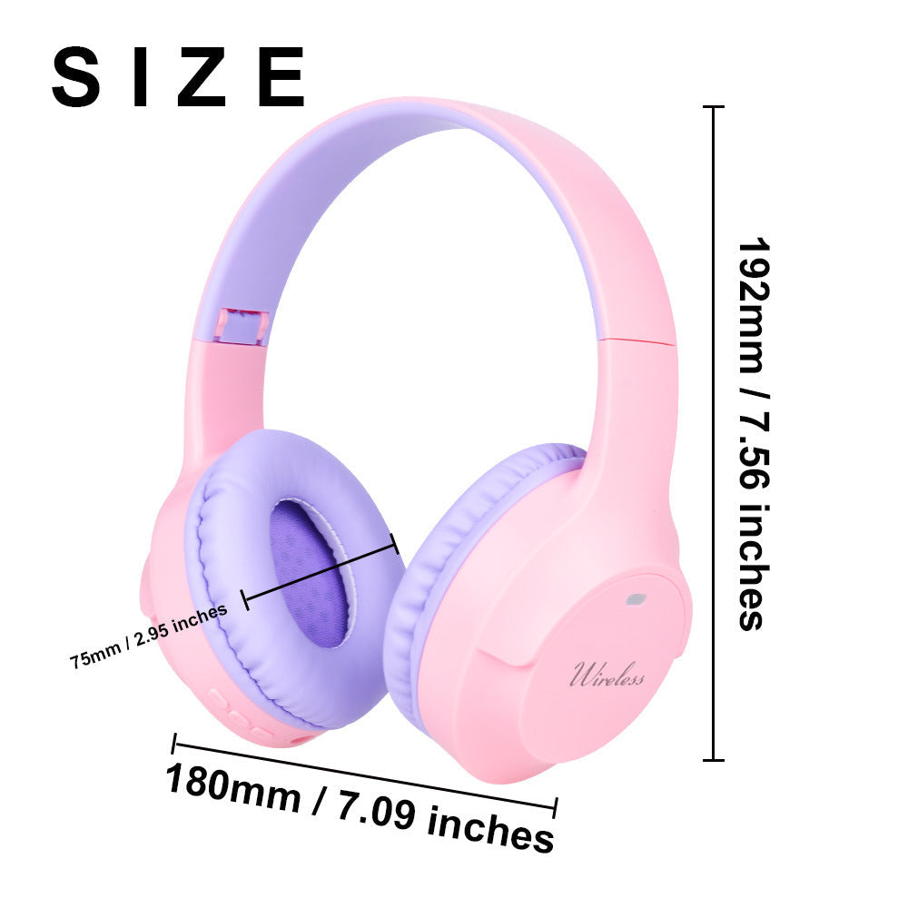 NNEDSZ Pink Wireless Bluetooth Headphones with Hi-Fi Bass, Foldable Design, and Card Slot