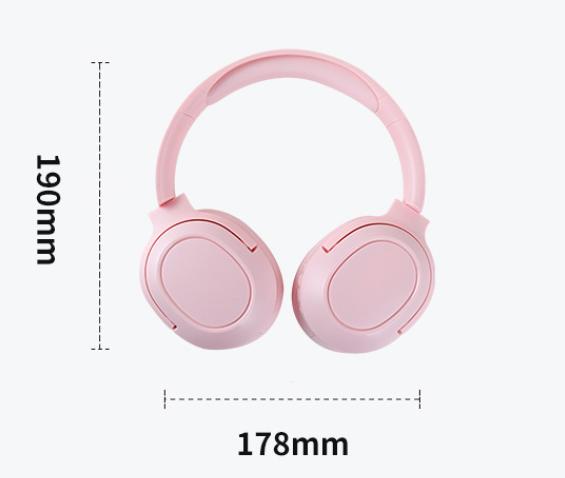 NNEDSZ Pink Wireless Noise-Cancelling Over-Ear Headphones - Bluetooth 5.0, Long Battery Life