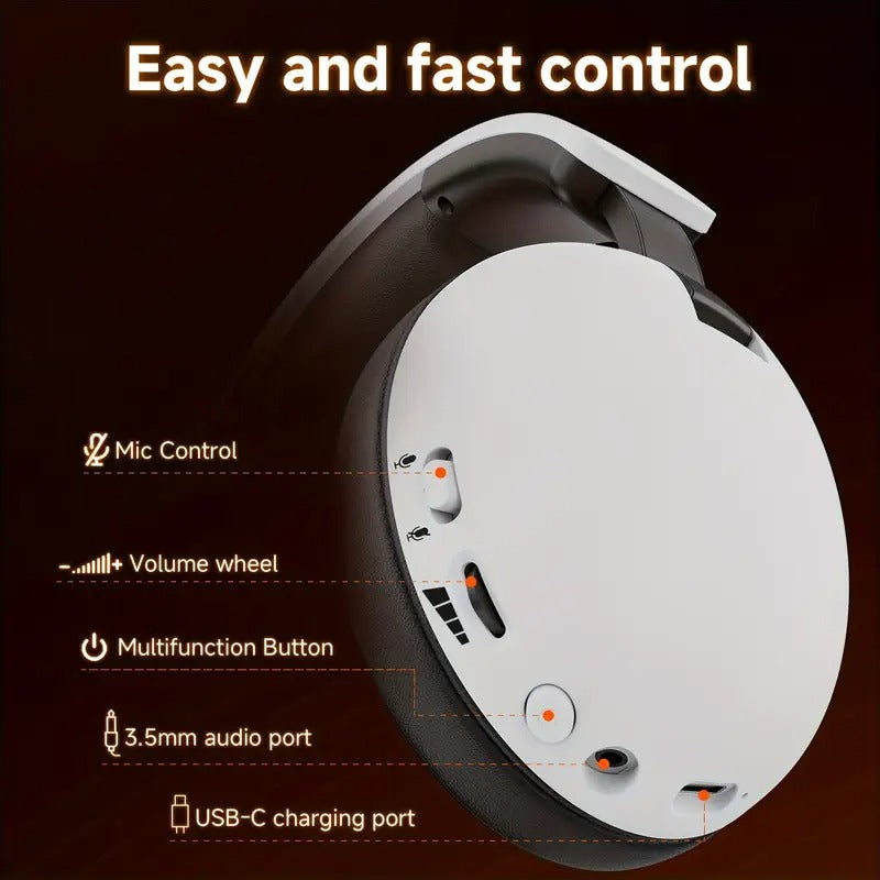 NNETM Wireless Bluetooth Over-Ear Headphones with ANC Microphone