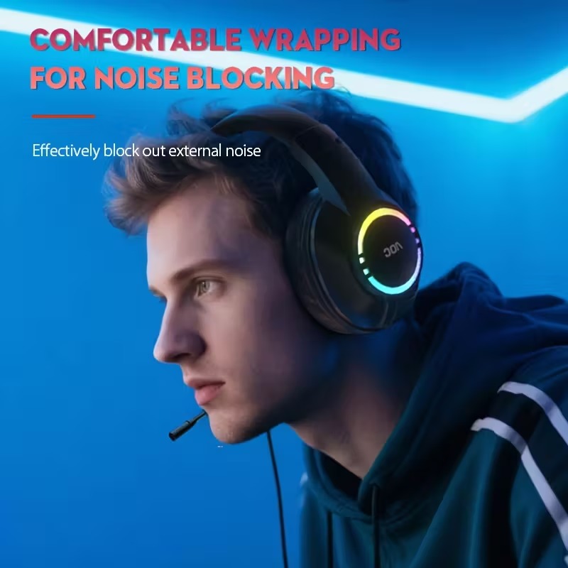 NNETM Surround Bass Gaming Headphones with LED and Mic