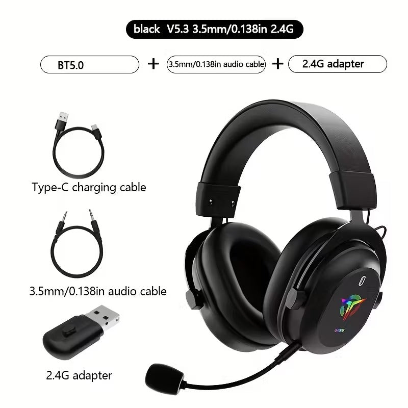 NNETM 3-in-1 Gaming Headphones Wireless Wired Headset